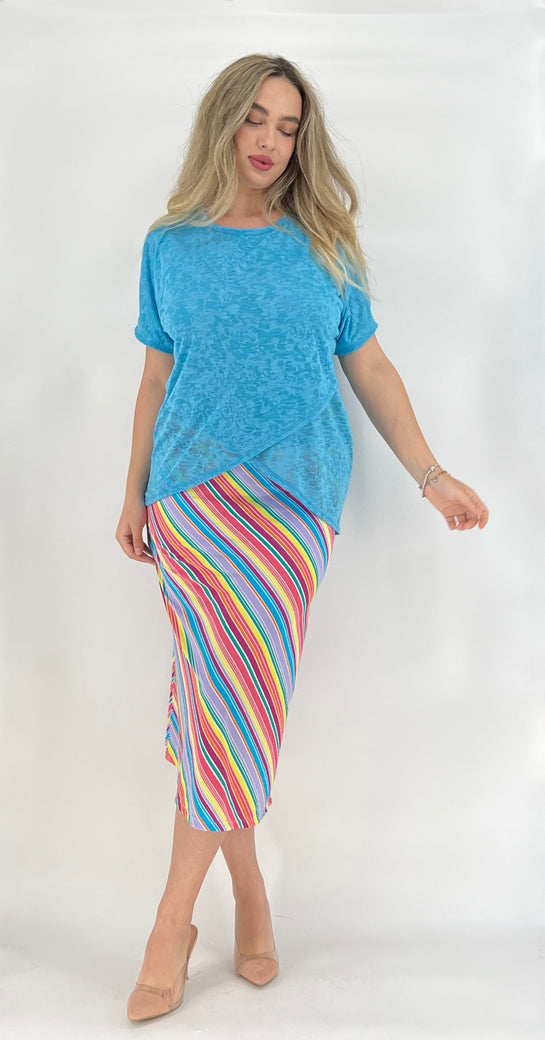 Bluza petrecuta Heidi B052 tricot de vascoza, turcoize