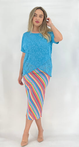 Bluza petrecuta Heidi B052 tricot de vascoza, turcoize